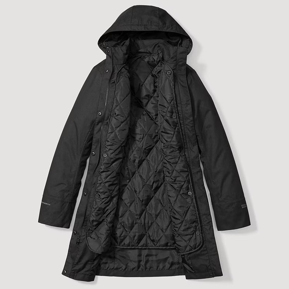 NWOT | Eddie Bauer | Girl on the Go® Insulated Waterproof Trench Coat | Small - Picture 3 of 13